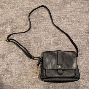 Fossil Kinley Women's Small Black Crossbody Leather Bag